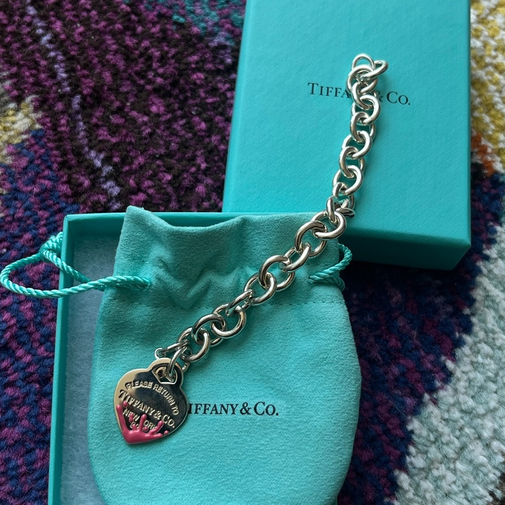 Tiffany & Co. Silver Heart Charm Bracelet